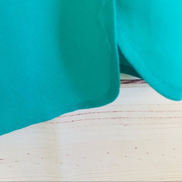 Ann Taylor cutout back crepe top teal blue… - Picture 6 of 8